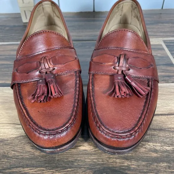 Allen Edmonds Bennington Mens Size 11 Shoes Brown Leather Tasseled Loafers