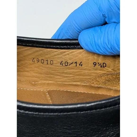 Allen Edmonds Bergamo Loafers Black Shoes Men's Size 9.5 D Slip on Italian Italy