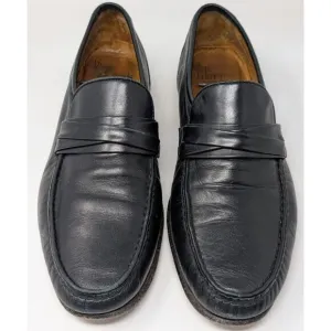 Allen Edmonds Bergamo Loafers Black Shoes Men's Size 9.5 D Slip on Italian Italy