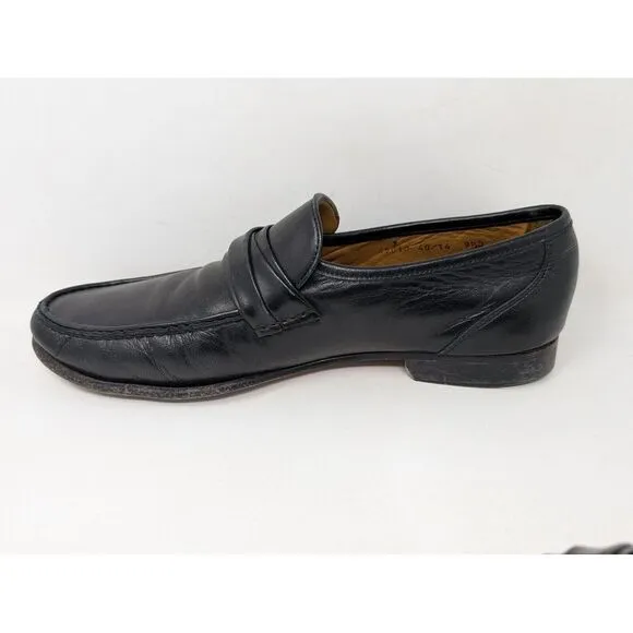 Allen Edmonds Bergamo Loafers Black Shoes Men's Size 9.5 D Slip on Italian Italy