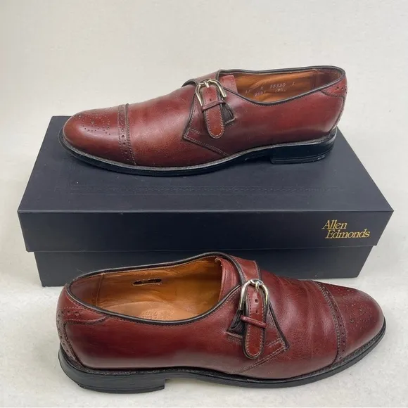 Allen Edmonds Hillsboro Shoes Mens 11 Leather Monk Strap Brogue