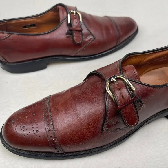 Allen Edmonds Hillsboro Shoes Mens 11 Leather Monk Strap Brogue