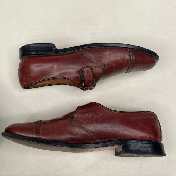 Allen Edmonds Hillsboro Shoes Mens 11 Leather Monk Strap Brogue