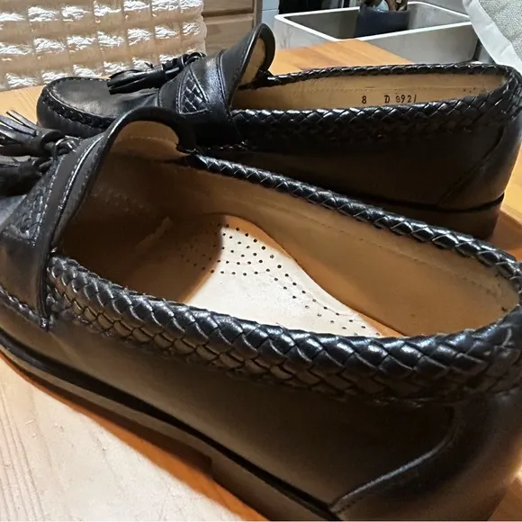 Allen Edmonds Men’s Black Maxfield Leather Tassel Moc Toe USA Size 8 Loafers