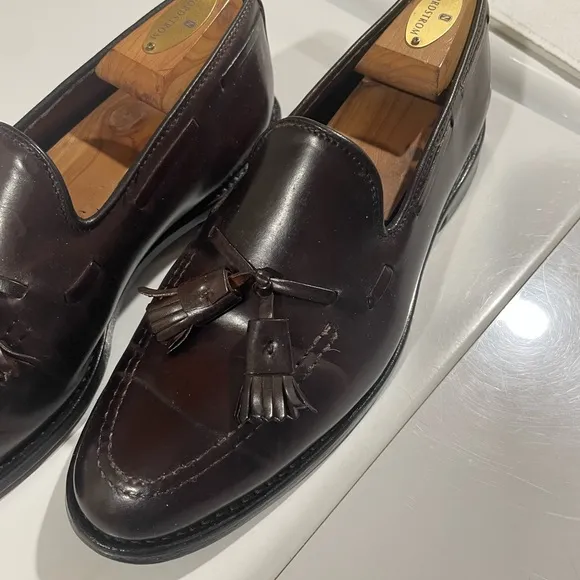 Allen Edmonds Men's deep blood burgandyTassel Loafers-Shell Cordovan