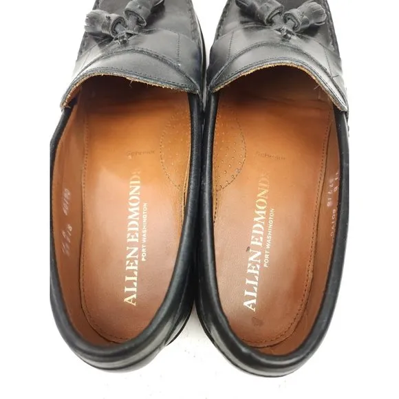 Allen Edmonds SCHREIER  Men's Tassel Loafers 11 B Black Dress Shoes DISCONTINUED