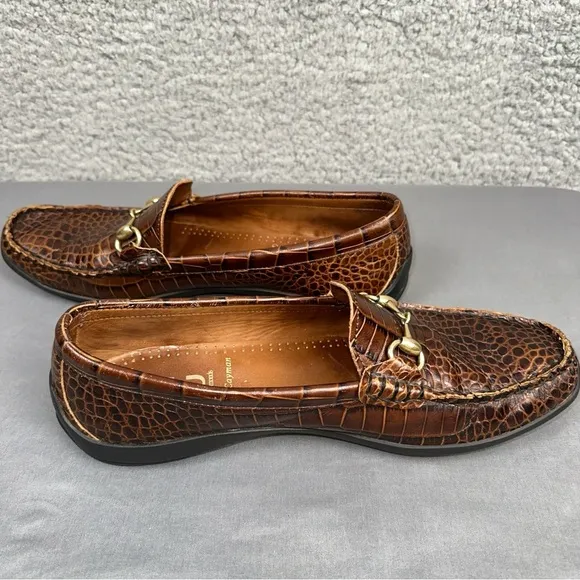 Allen Edmonds Shoes Mens 8.5D Brown Grand Cayman Croc Printed Leather Slip On