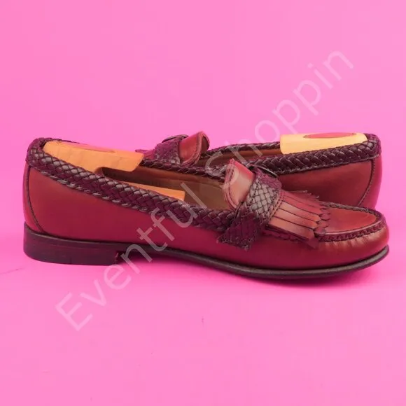 Allen Edmonds Shoes Womens 9B Brown Loafer Leather Kiltie Strap Maine Heathwood