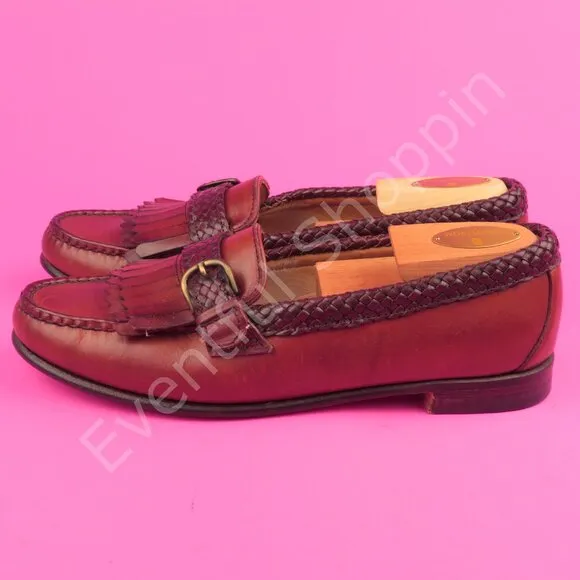 Allen Edmonds Shoes Womens 9B Brown Loafer Leather Kiltie Strap Maine Heathwood