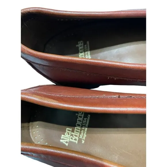 Allen Edmonds Women's Shoes Loafers Tassel Career Leather Tan Size13D