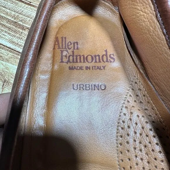 Allen Edmonds Loafers Shoes Sz 9 D Men Brown Urbino Made In Italy