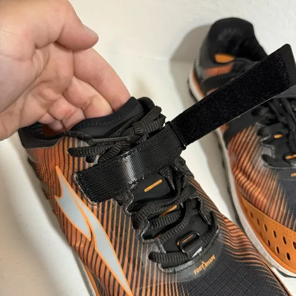 Altra King MT Shoes Men's US 10.5 Orange Black Trail Running Vibram Gaiter Trap