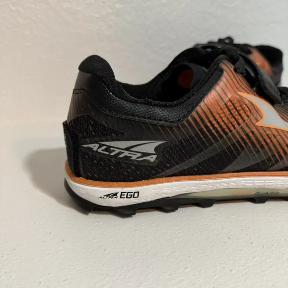 Altra King MT Shoes Men's US 10.5 Orange Black Trail Running Vibram Gaiter Trap