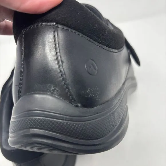Anodyne Shoes Men's 12 Extra Wide‎ Black Leather Casual Comfort Stretch Padding