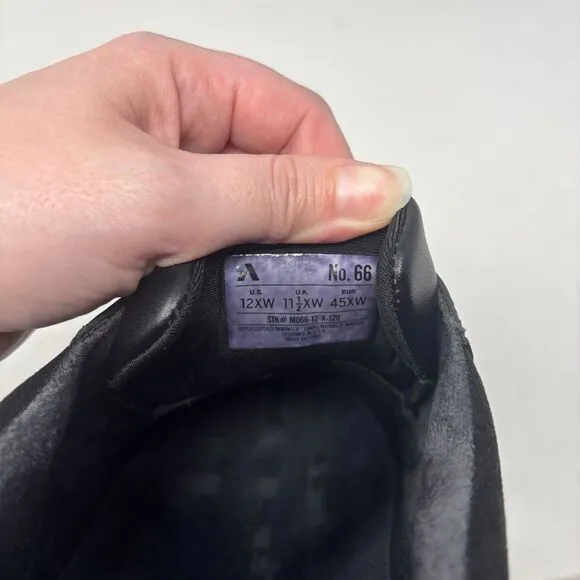 Anodyne Shoes Men's 12 Extra Wide‎ Black Leather Casual Comfort Stretch Padding
