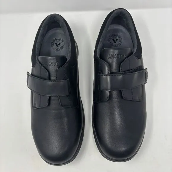 Anodyne Shoes Men's 12 Extra Wide‎ Black Leather Casual Comfort Stretch Padding