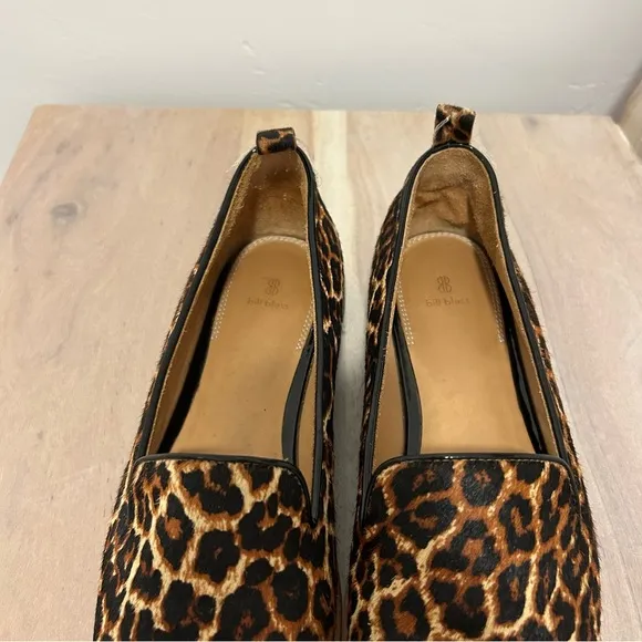 Anthropologie Bill Blass Archie Flats Calf Hair Cheetah Print Slip On Women’s 8