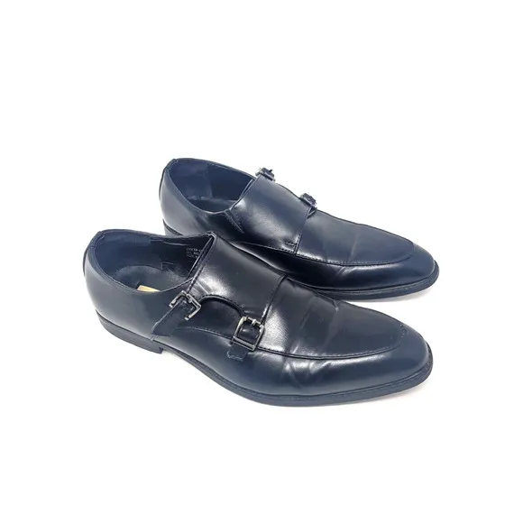 Antonio Cerrelli Double Monk Strap Black Loafers - Men's Sz 8.5 Dress Shoes