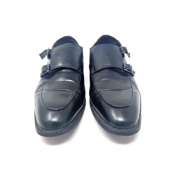 Antonio Cerrelli Double Monk Strap Black Loafers - Men's Sz 8.5 Dress Shoes