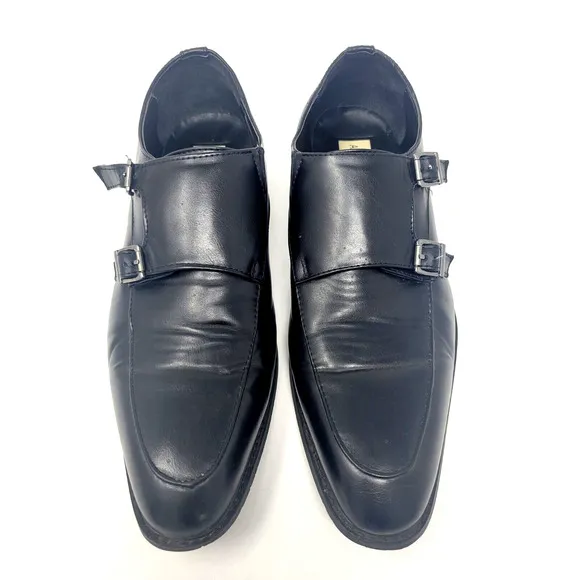 Antonio Cerrelli Double Monk Strap Black Loafers - Men's Sz 8.5 Dress Shoes