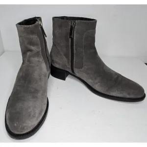 Aquatalia Oribella Suede Ankle Boots Sz 9 Waterproof Booties Grey Western