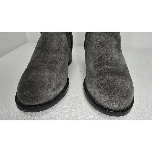 Aquatalia Oribella Suede Ankle Boots Sz 9 Waterproof Booties Grey Western