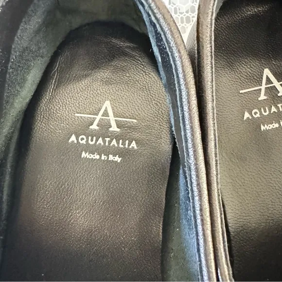 Aquatalia Women's Black Loafers/Flats Leather Shoes Size 8M