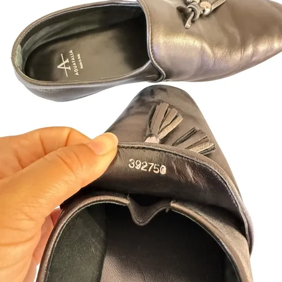 Aquatalia Women's Black Loafers/Flats Leather Shoes Size 8M