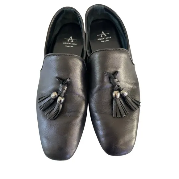 Aquatalia Women's Black Loafers/Flats Leather Shoes Size 8M