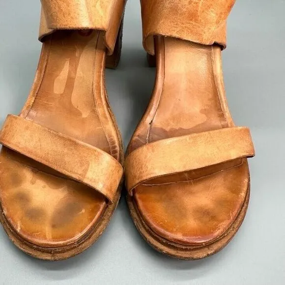 A.S.98 Sutton City Women's Size 9 Brown Sandals Ankle Strap Blocked Heel Shoes