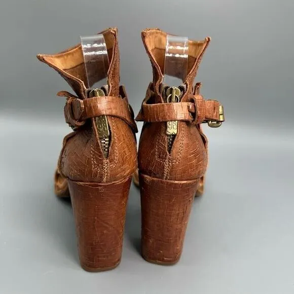 A.S.98 Sutton City Women's Size 9 Brown Sandals Ankle Strap Blocked Heel Shoes