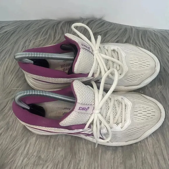 Asics Gel Contend 7 Womens White Grape Running Shoes  Size 8
