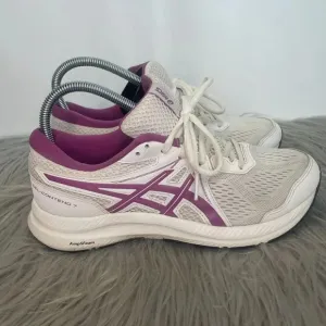Asics Gel Contend 7 Womens White Grape Running Shoes  Size 8