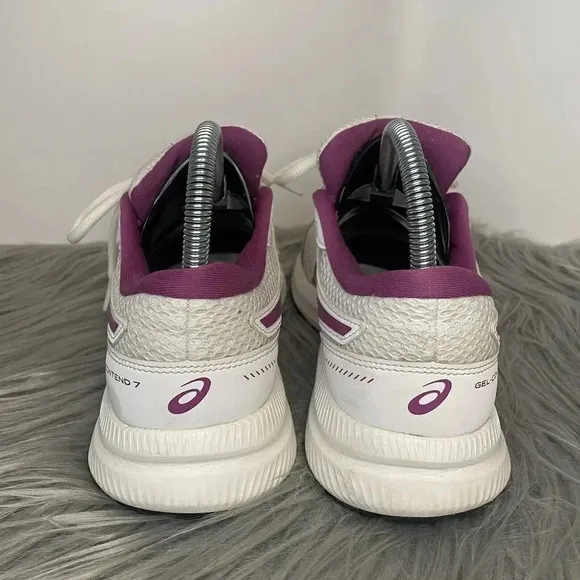 Asics Gel Contend 7 Womens White Grape Running Shoes  Size 8