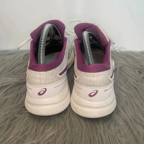Asics Gel Contend 7 Womens White Grape Running Shoes  Size 8