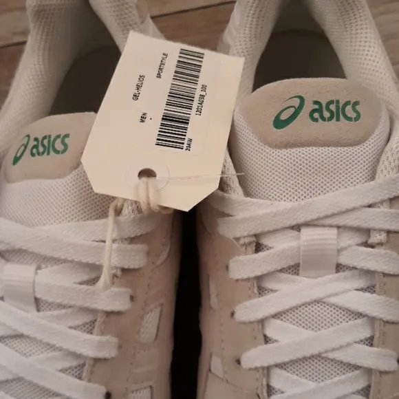 ASICS Gel-Helios Beige‎ Green SAMPLE Sz 9 Mens Running Athletic Shoes NEW