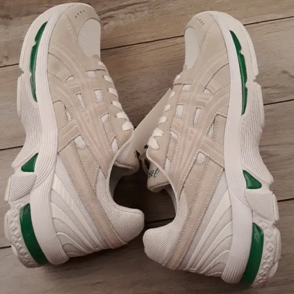 ASICS Gel-Helios Beige‎ Green SAMPLE Sz 9 Mens Running Athletic Shoes NEW