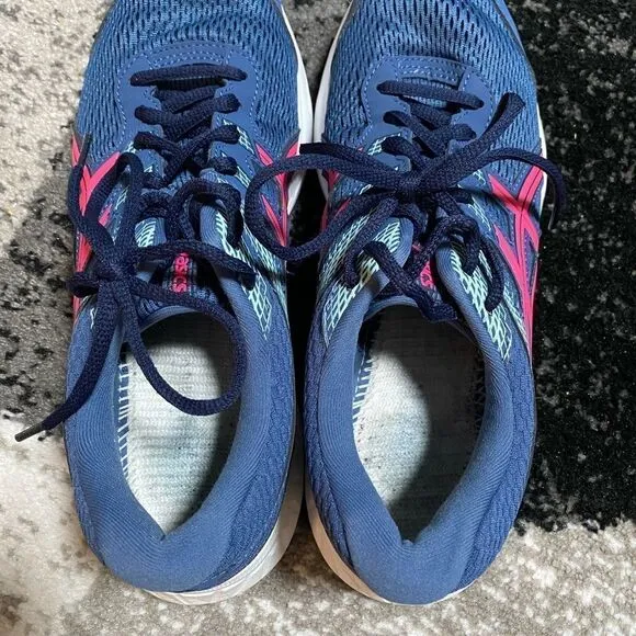Asics Gel Contend 6 Running Shoe Size 9 Blue Pink Sneaker Excellent condition.