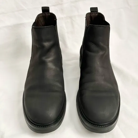 A.Testoni Men’s Waterproof Nubuck Leather Chelsea Boots