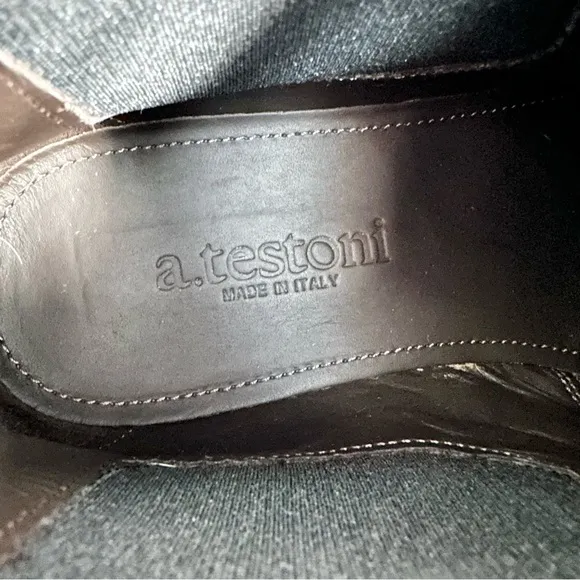 A.Testoni Men’s Waterproof Nubuck Leather Chelsea Boots