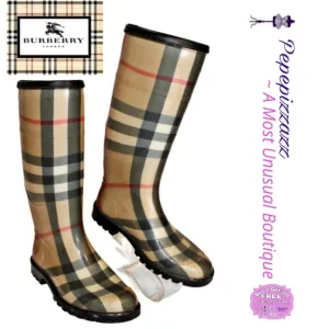 AUTHENTIC BURBERRY WATERPROOF RAIN BOOTS WELLIES. ANY WEATHER. 6