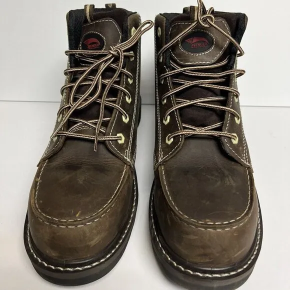 Avenger Men's Wedge Moc Waterproof Boots Brown Size 10.5EE