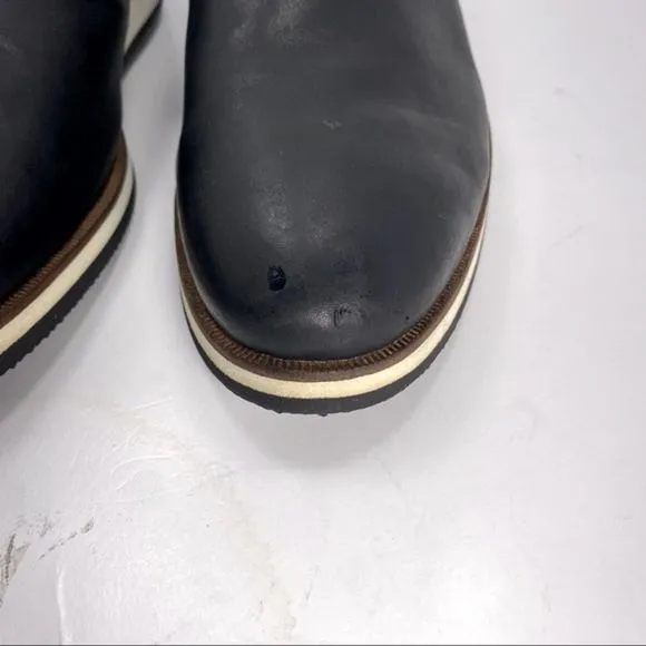 BACCO BUCCI CENTURY II  LEATHER SHEEP SKIN SLIP-ON COLOR BLACK SZ 9.5.