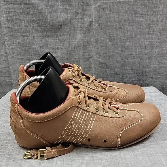 Bally Agnana Sneakers Brown Suede Hidden Heel Womens Shoe Size EU 40 US 9.5 M