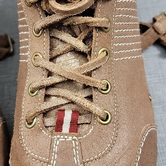 Bally Agnana Sneakers Brown Suede Hidden Heel Womens Shoe Size EU 40 US 9.5 M