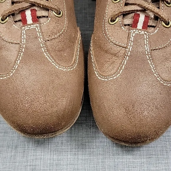 Bally Agnana Sneakers Brown Suede Hidden Heel Womens Shoe Size EU 40 US 9.5 M