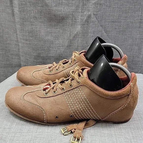 Bally Agnana Sneakers Brown Suede Hidden Heel Womens Shoe Size EU 40 US 9.5 M