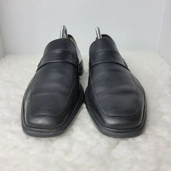 Bally Century Mens Shoes Size 7 E Goma Sole Black Leather Penny Loafers