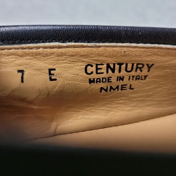 Bally Century Mens Shoes Size 7 E Goma Sole Black Leather Penny Loafers