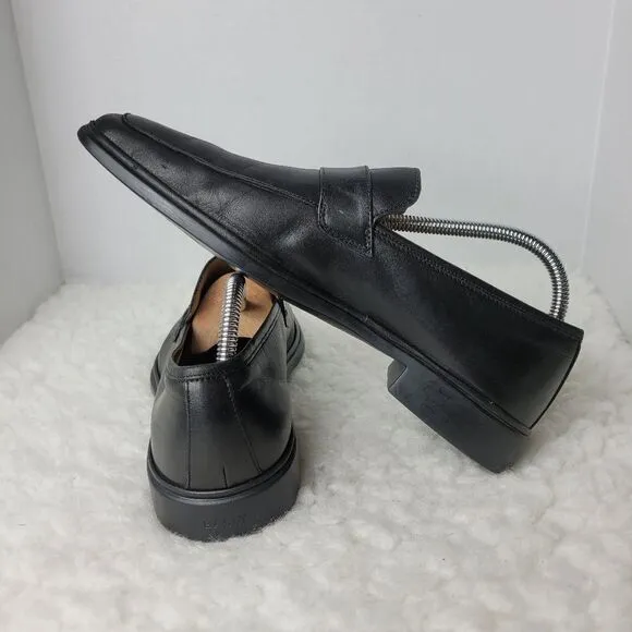 Bally Century Mens Shoes Size 7 E Goma Sole Black Leather Penny Loafers